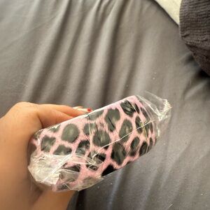 Pink and Black Leopard Print Headband